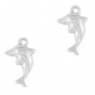 Stainless Steel - Rostfrei Stahl Anh&auml;nger Delfin Silver