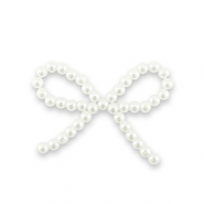 Statement-Anh&auml;nger Perlen Schleife Pearl white