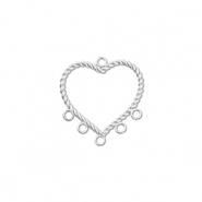 Stainless Steel - Rostfrei Stahl Anh&auml;nger Herz mit 6 Augen Silver