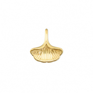 Stainless Steel - Rostfrei Stahl Anh&auml;nger Ginkgoblatt Gold
