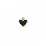 Stainless Steel - Rostfrei Stahl Anh&auml;nger Herz Gold-black