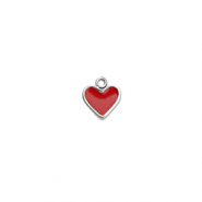 Stainless Steel - Rostfrei Stahl Anh&auml;nger Herz Silver-red