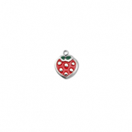 Stainless Steel - Rostfrei Stahl Anh&auml;nger Erdbeere Silver-red-green