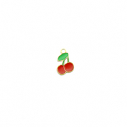 Stainless Steel - Rostfrei Stahl Anh&auml;nger Kirsche Gold-red-green