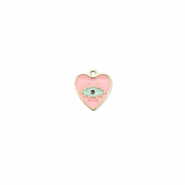 Stainless Steel - Rostfrei Stahl Anh&auml;nger Herz Auge der Vorsehung Gold-pink