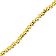 Top Glas Facett Perlen 2mm Rund Metallic gold