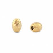 Stainless steel - Rostfrei Stahl Perlen oval Gold