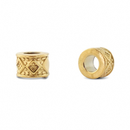 Stainless steel - Rostfrei Stahl Perlen Rondell Rhombus Gold