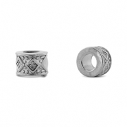 Stainless steel - Rostfrei Stahl Perlen Rondell Rhombus Silver