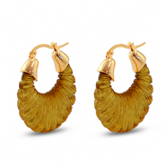 Trendy Resin Ohrringe Oval Gold-transparent golden brown