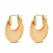 Trendy Resin Ohrringe Oval Gold-transparent orange