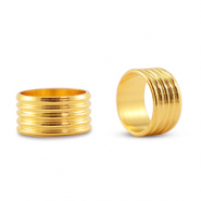 Metall Schieber DQ Ring geriffelt Gold (Nickelfrei)