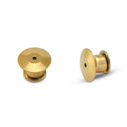 Stainless Steel - Rostfrei Stahl Schmuckzubeh&ouml;r Sicherheitsverschluss f&uuml;r Pins Gold