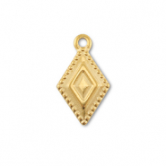 Stainless Steel - Rostfrei Stahl Anh&auml;nger Rhombus Gold
