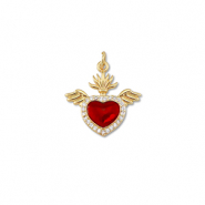 Brass TQ Metall Anh&auml;nger Hertz mit Fl&uuml;gel Gold-red