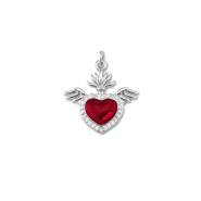 Brass TQ Metall Anh&auml;nger Hertz mit Fl&uuml;gel Silver-red