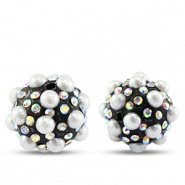 Bohemian-Perlen Rund Black-white