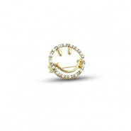 Broschen Smiley mit Perlen Gold