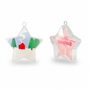 Transparenter Schmuck Stern Transparent-pink/white-blue-green