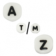 Buchstaben Perlen aus Keramik White-black