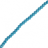 Top Glas Facett Perlen 6x4mm rondellen Blue