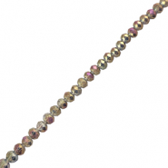 Top Glas Facett Perlen 6x4mm rondellen Grey