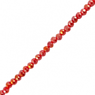 Top Glas Facett Perlen 6x4mm rondellen Red