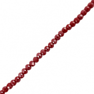Top Glas Facett Perlen 6x4mm rondellen Dark red
