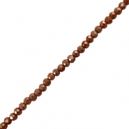 Top Glas Facett Perlen 6x4mm rondellen Dark red-brown