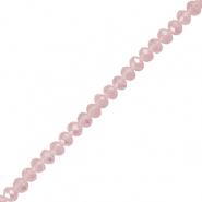 Top Glas Facett Perlen 6x4mm rondellen Light pink