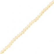 Top Glas Facett Perlen 4x3mm rondellen Light champagne