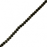 Top Glas Facett Perlen 3x2mm rondellen Black
