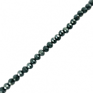 Top Glas Facett Perlen 3x2mm rondellen Dark blue