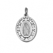 Stainless Steel - Rostfrei Stahl Anh&auml;nger Oval Religi&ouml;se Silver