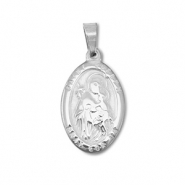 Stainless Steel - Rostfrei Stahl Anh&auml;nger Oval "Saint Joseph" Silver