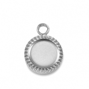 Geburtssteine Anh&auml;nger mit Fassung f&uuml;r SS16 Flatback aus Stainless Steel Silver