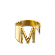 Ringe aus Stainless Steel - Rostfreiem Stahl Buchstabe M Gold