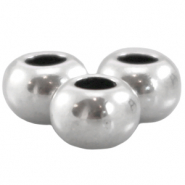 Perle flach DQ Metall 7x 5mm Antik silber (Nickelfrei)