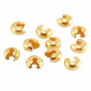 DQ Metall Quetsch-Kaschierperlen f&uuml;r Quetschperlen 4mm Gold (Nickelfrei)