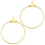 Metall Zubeh&ouml;r DQ Creolen H&auml;nger 30mm Gold (nickelfrei)