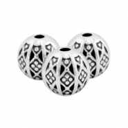 Metall Perlen DQ Ball Bohemian 8mm Antik silber (Nickelfrei)