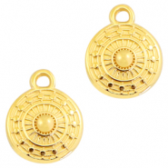 Metall Anh&auml;nger DQ rund 11x9mm Gold (nickelfrei)