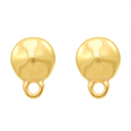 Metall Zubeh&ouml;r DQ Earpin rund mit &Ouml;se Gold (Nickelfrei)