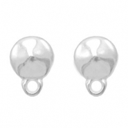 Metall Zubeh&ouml;r DQ Earpin rund mit &Ouml;se Antik silver (nickelfrei)