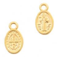 Metall Anh&auml;nger DQ Jezus oval Gold (Nickelfrei)