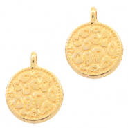Metall Anh&auml;nger DQ Leopardenmuster 12mm Gold (Nickelfrei)