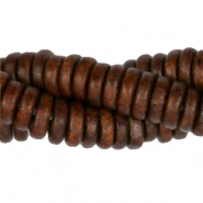 DQ Griechische Keramik Perlen disc 6mm Rocky road brown