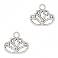 Metall Anh&auml;nger DQ Lotus Antik silber (Nickelfrei)