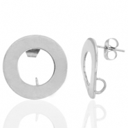 Ohrringe aus Stainless Steel - Rostfreiem Stahl Ohrstecker 18mm mit &Ouml;se Silber