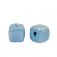 DQ Griechische Keramik Perlen Cube 7mm Brisk blue